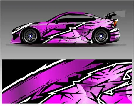 Car wrap design vector.Graphic abstract stripe racing background designs Illustrazione stock