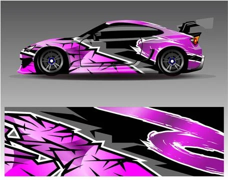 Car wrap design vector.Graphic abstract stripe racing background designs Stock Illustration