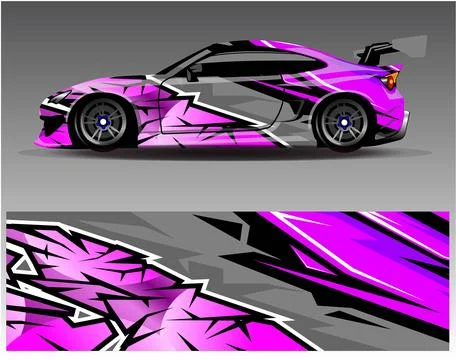 Car wrap design vector.Graphic abstract stripe racing background designs Illustrazione stock
