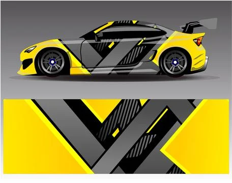 Car wrap design vector.Graphic abstract stripe racing background designs Stock Illustration