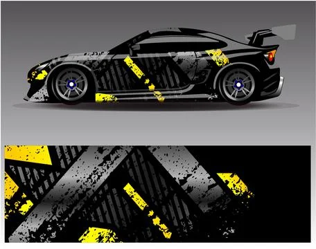 Car wrap design vector.Graphic abstract stripe racing background designs Stock Illustration