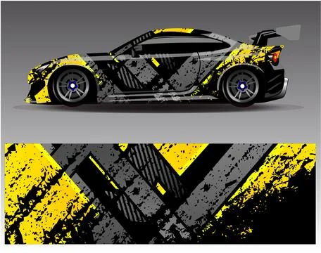 Car wrap design vector.Graphic abstract stripe racing background designs Stock Illustration