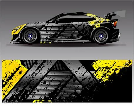 Car wrap design vector.Graphic abstract stripe racing background designs Stock Illustration