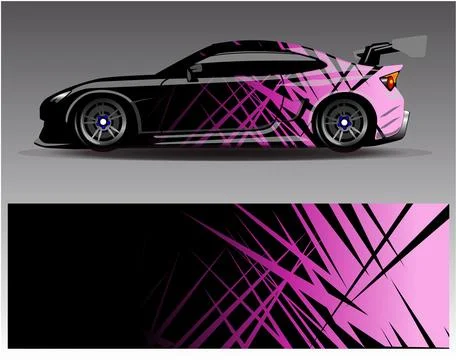 Car wrap design vector.Graphic abstract stripe racing background designs Illustrazione stock