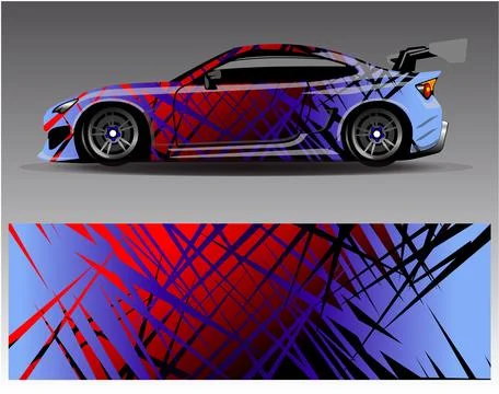 Car wrap design vector.Graphic abstract stripe racing background designs Illustrazione stock