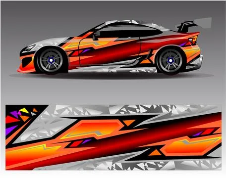 Car wrap design vector.Graphic abstract stripe racing background designs Stock Illustration
