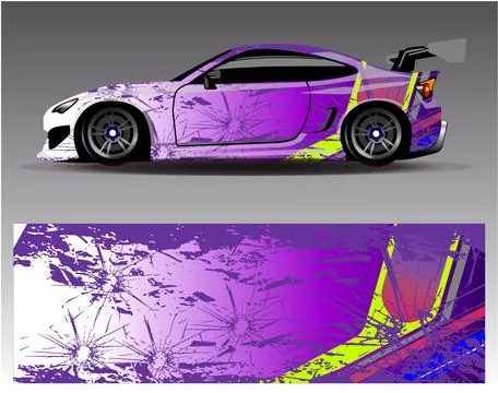 Car wrap design vector.Graphic abstract stripe racing background designs Stock Illustration