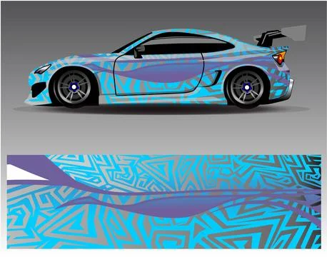 Car wrap design vector.Graphic abstract stripe racing background designs Illustrazione stock
