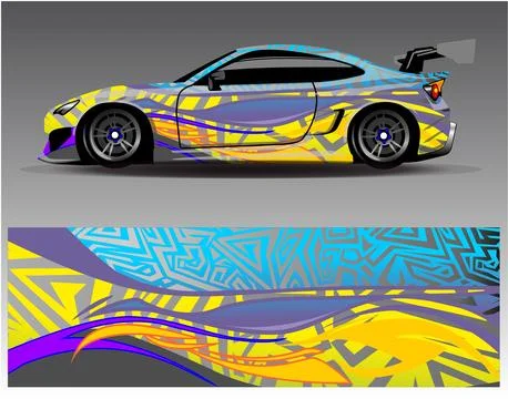 Car wrap design vector.Graphic abstract stripe racing background designs Stock Illustration