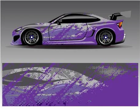 Car wrap design vector.Graphic abstract stripe racing background designs Stock Illustration