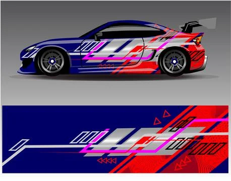 Car wrap design vector.Graphic abstract stripe racing background designs Stock Illustration