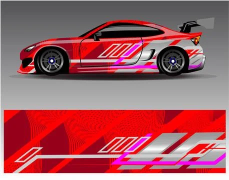 Car wrap design vector.Graphic abstract stripe racing background designs Stock Illustration