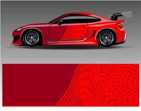Car wrap design vector.Graphic abstract stripe racing background designs Stock Illustration
