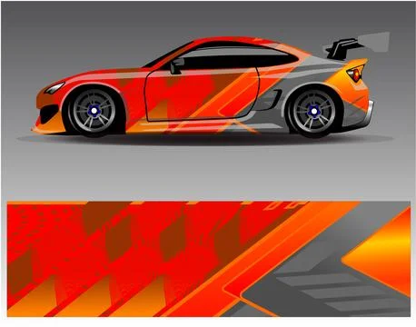 Car wrap design vector.Graphic abstract stripe racing background designs Stock Illustration