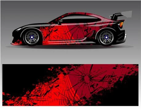 Car wrap design vector.Graphic abstract stripe racing background designs Stock Illustration