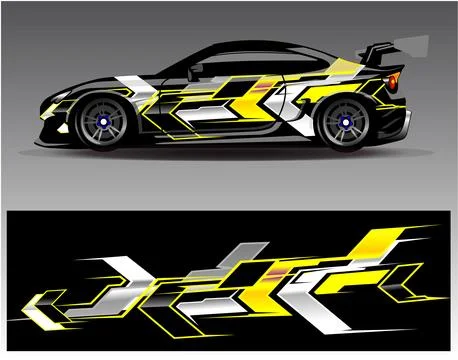 Car wrap design vector.Graphic abstract stripe racing background designs Stock Illustration