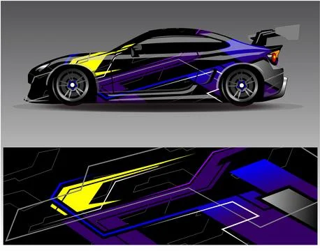Car wrap design vector.Graphic abstract stripe racing background designs Stock Illustration