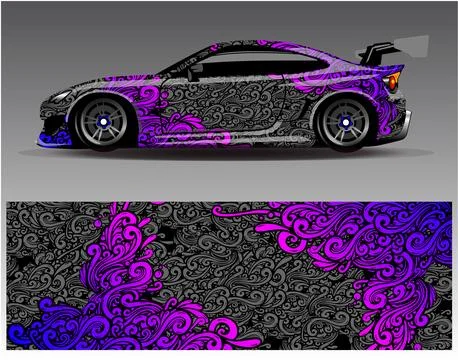 Car wrap design vector.Graphic abstract stripe racing background designs Stock Illustration