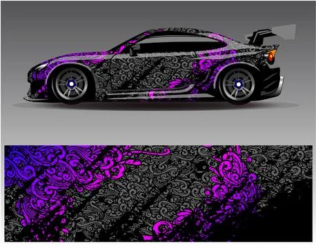 Car wrap design vector.Graphic abstract stripe racing background designs Stock Illustration