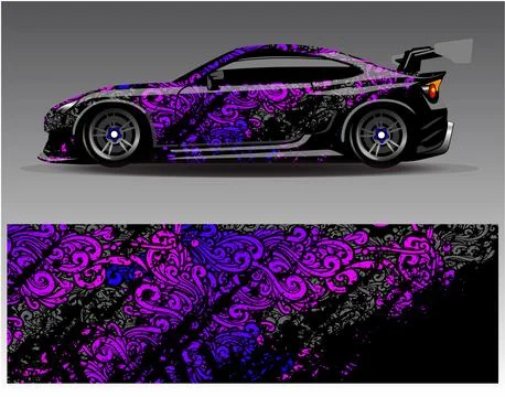 Car wrap design vector.Graphic abstract stripe racing background designs Stock Illustration