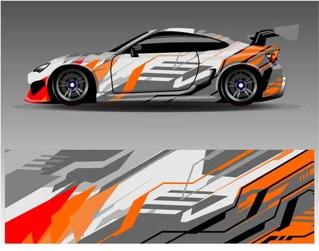 Car wrap design vector.Graphic abstract stripe racing background designs Stock Illustration