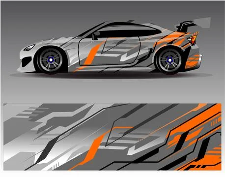 Car wrap design vector.Graphic abstract stripe racing background designs Stock Illustration