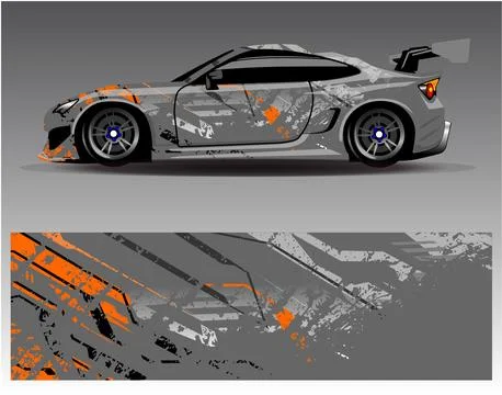 Car wrap design vector.Graphic abstract stripe racing background designs Stock Illustration