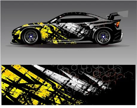 Car wrap design vector.Graphic abstract stripe racing background designs Stock Illustration