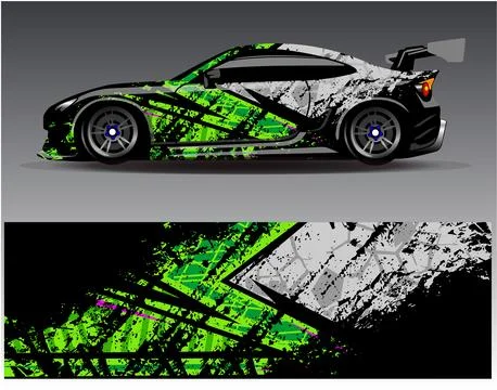 Car wrap design vector.Graphic abstract stripe racing background designs Stock Illustration
