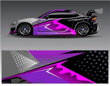Car wrap design vector.Graphic abstract stripe racing background designs Illustrazione stock