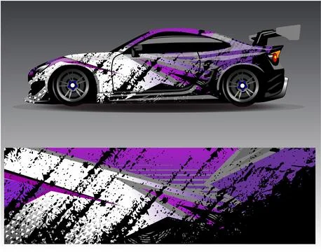 Car wrap design vector.Graphic abstract stripe racing background designs Stock Illustration