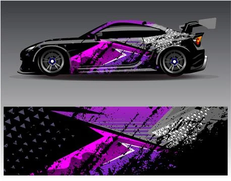 Car wrap design vector.Graphic abstract stripe racing background designs Stock Illustration