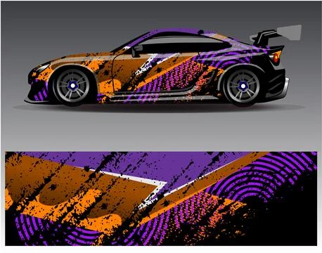 Car wrap design vector.Graphic abstract stripe racing background designs Stock Illustration