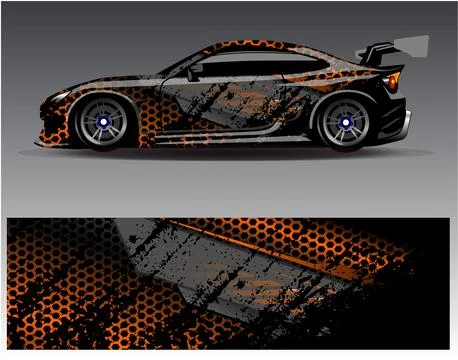 Car wrap design vector.Graphic abstract stripe racing background designs Stock Illustration