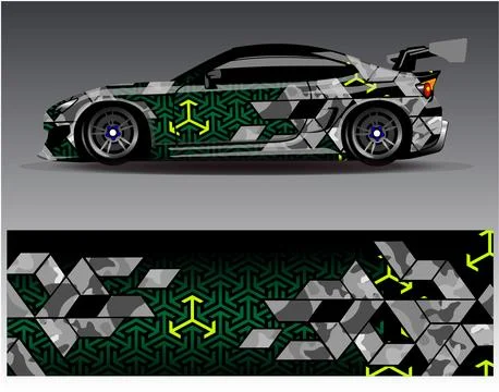Car wrap design vector.Graphic abstract stripe racing background designs Stock Illustration