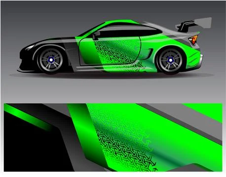 Car wrap design vector.Graphic abstract stripe racing background designs Stock Illustration