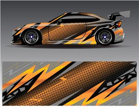 Car wrap design vector.Graphic abstract stripe racing background designs Stock Illustration