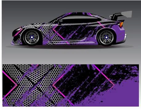 Car wrap design vector.Graphic abstract stripe racing background designs Stock Illustration