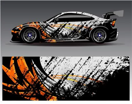 Car wrap design vector.Graphic abstract stripe racing background designs Stock Illustration