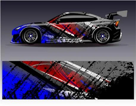 Car wrap design vector.Graphic abstract stripe racing background designs Stock Illustration