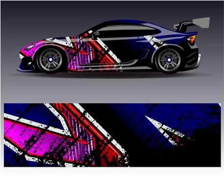 Car wrap design vector.Graphic abstract stripe racing background designs Stock Illustration