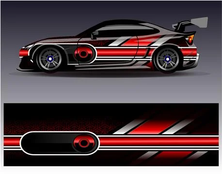 Car wrap design vector.Graphic abstract stripe racing background designs Stock Illustration