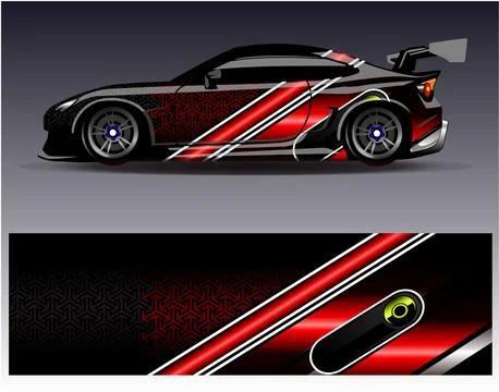 Car wrap design vector.Graphic abstract stripe racing background designs Stock Illustration