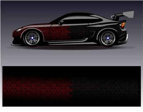 Car wrap design vector.Graphic abstract stripe racing background designs Stock Illustration