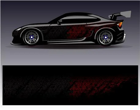 Car wrap design vector.Graphic abstract stripe racing background designs Stock Illustration