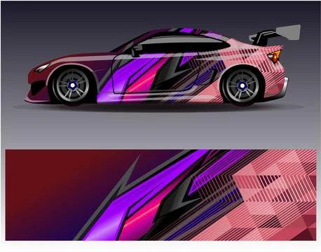 Car wrap design vector.Graphic abstract stripe racing background designs Stock Illustration