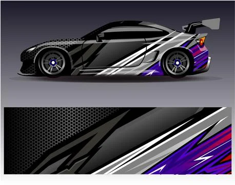 Car wrap design vector.Graphic abstract stripe racing background designs Stock Illustration