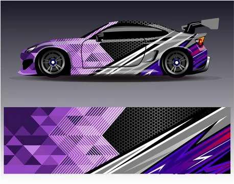 Car wrap design vector.Graphic abstract stripe racing background designs Stock Illustration