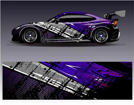 Car wrap design vector.Graphic abstract stripe racing background designs Stock Illustration