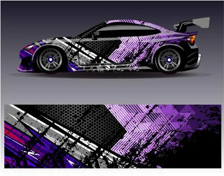 Car wrap design vector.Graphic abstract stripe racing background designs Stock Illustration